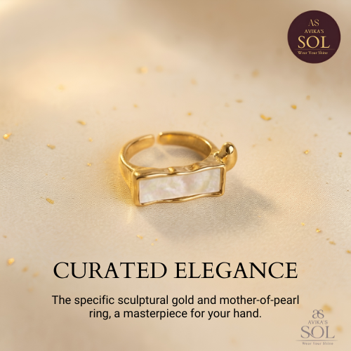 Luna White Enamel Gold-Plated Finger