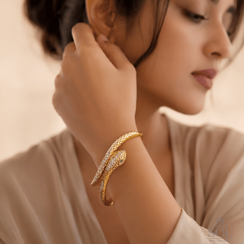 Serpentine Luxe Gold Bangle