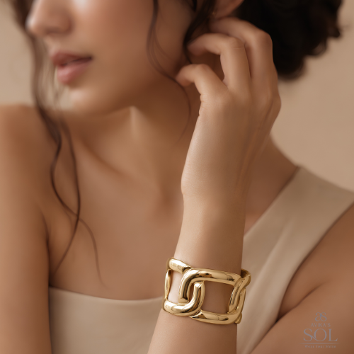 Signature Link Gold Cuff