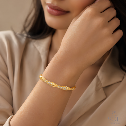 Majestic Diamond Gold Bangle