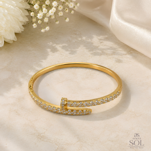 Starlight Gold Diamond Bangle Kada