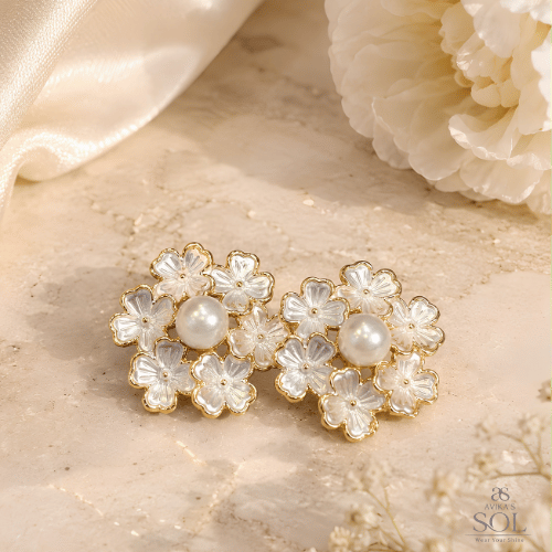 Royal Blossom Pearl Earrings