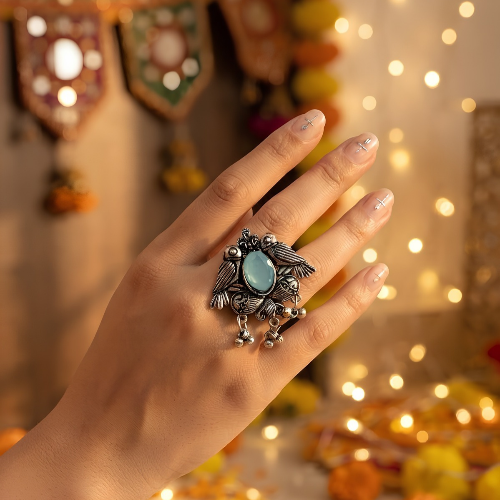 Ocean Crush Oxidised Ring